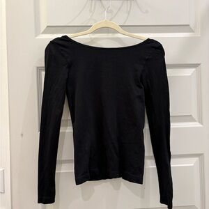 Free People Classic Black Long Sleeve Top